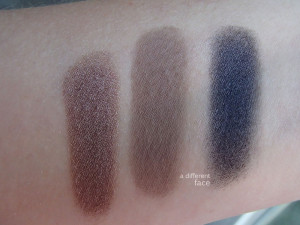 Burberry Eyeshadow Swatches - Midnight Brown, Dark Sable, Midnight Black