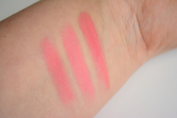 Milani Tea Rose Blush Comparison Swatches