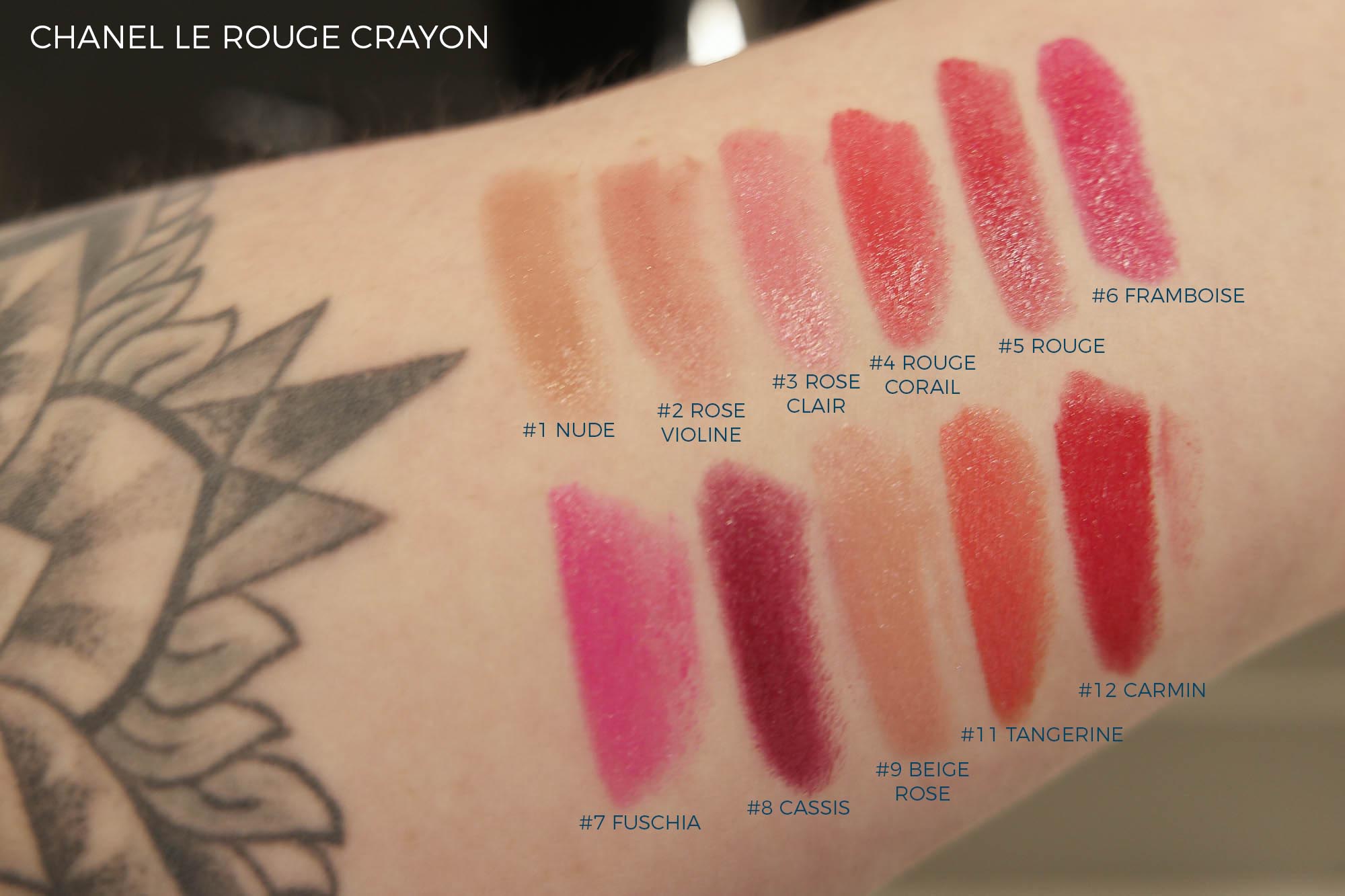 Lipstick swatches galore - Chanel Le Rouge Crayon