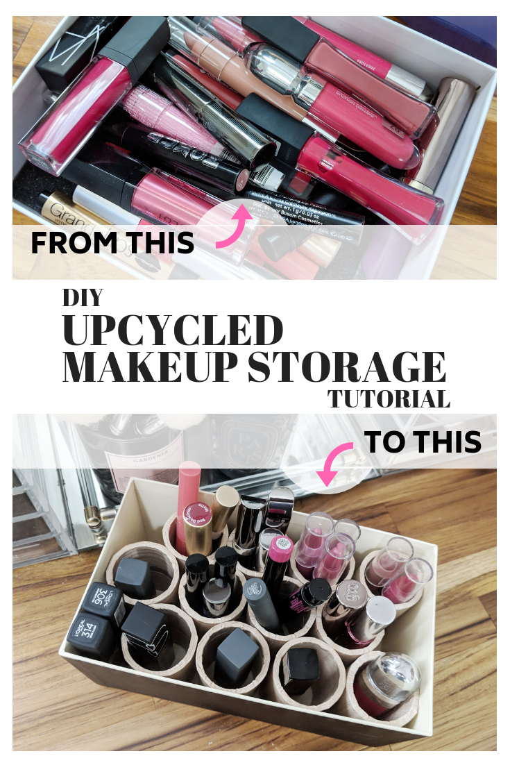 Upcycled Makeup Storage DIY
