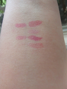 Stain left after the swatches sat on my skin about 30 seconds. 