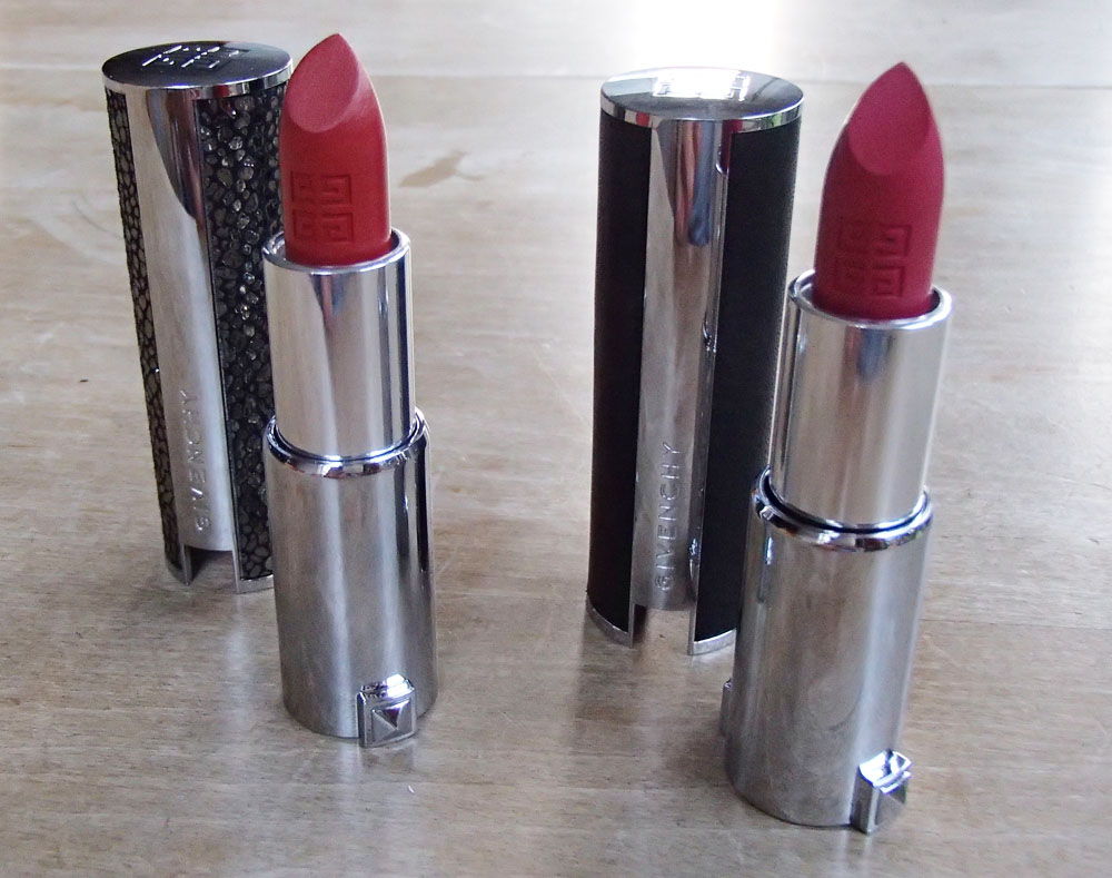 Swatches: Givenchy Le Rouge 308 Rouge D’Exception & 204 Rose Budoir