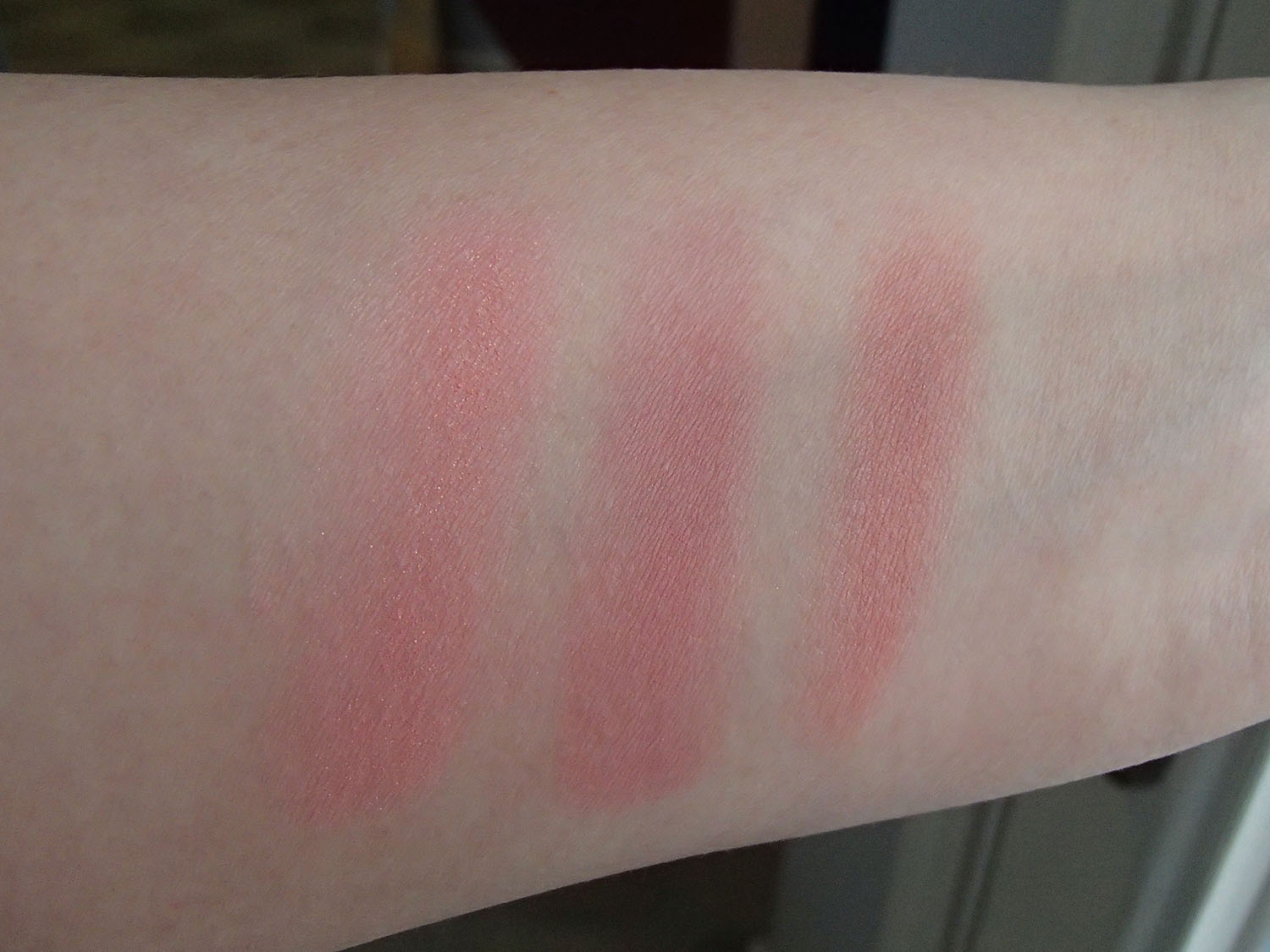 Hourglass Ambient Lighting Blush Diffused Heat Comparison Swatches